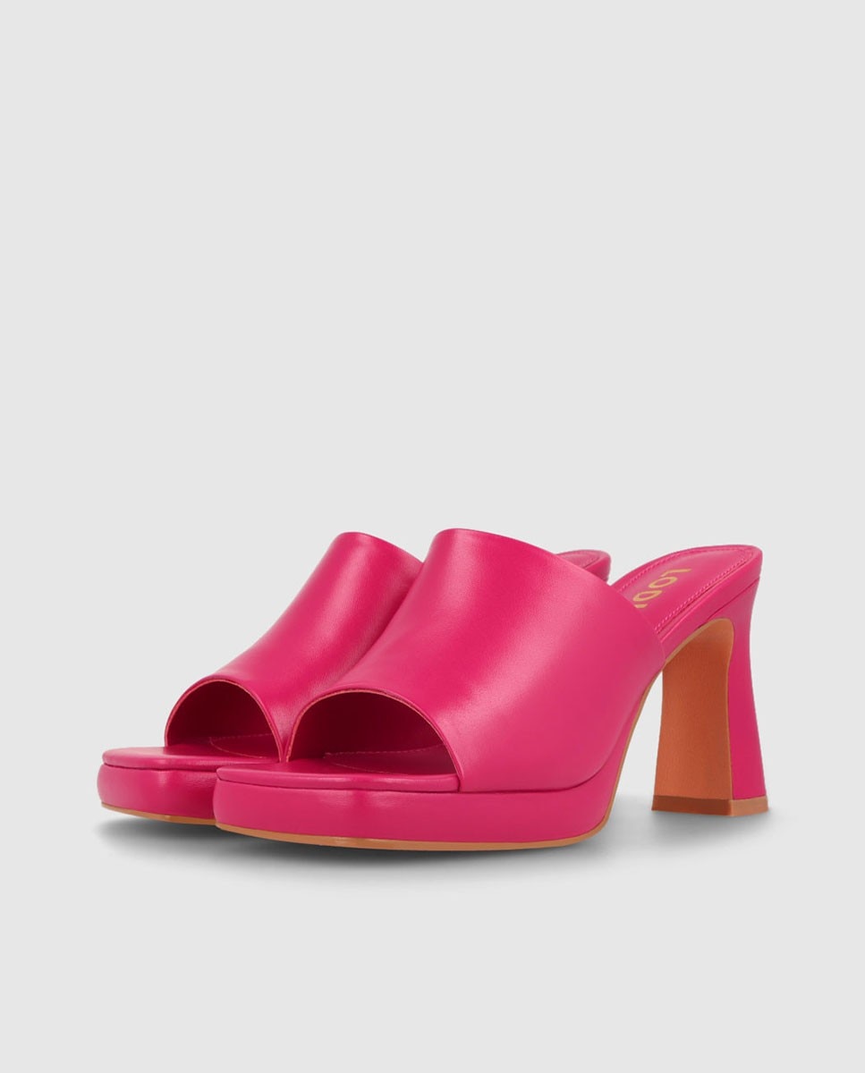 Sandalias de tacón de mujer en piel color - Lodi - Fucsia Fucsia-2