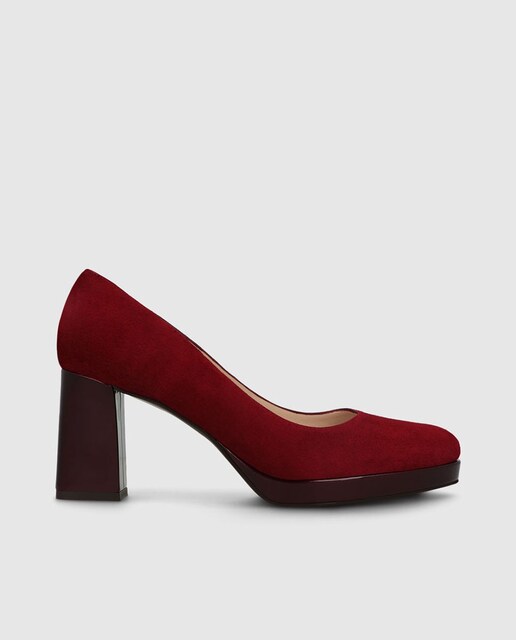 Imagen 0 de Zapatos de salón de mujer en ante con tacón charol