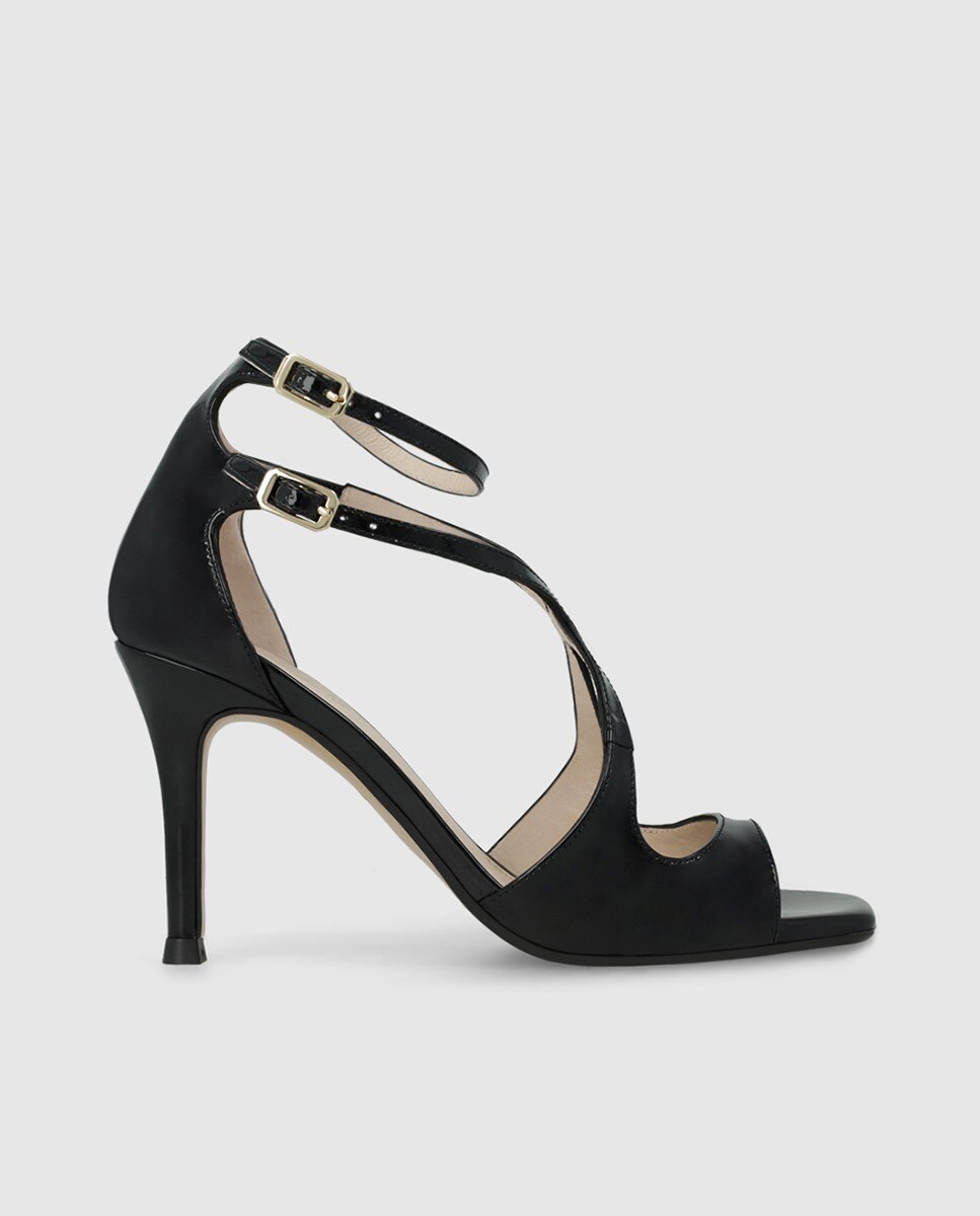 Imagen 1 de Sandalias de mujer en piel metalizada con tacón - Lodi - Negro Negro