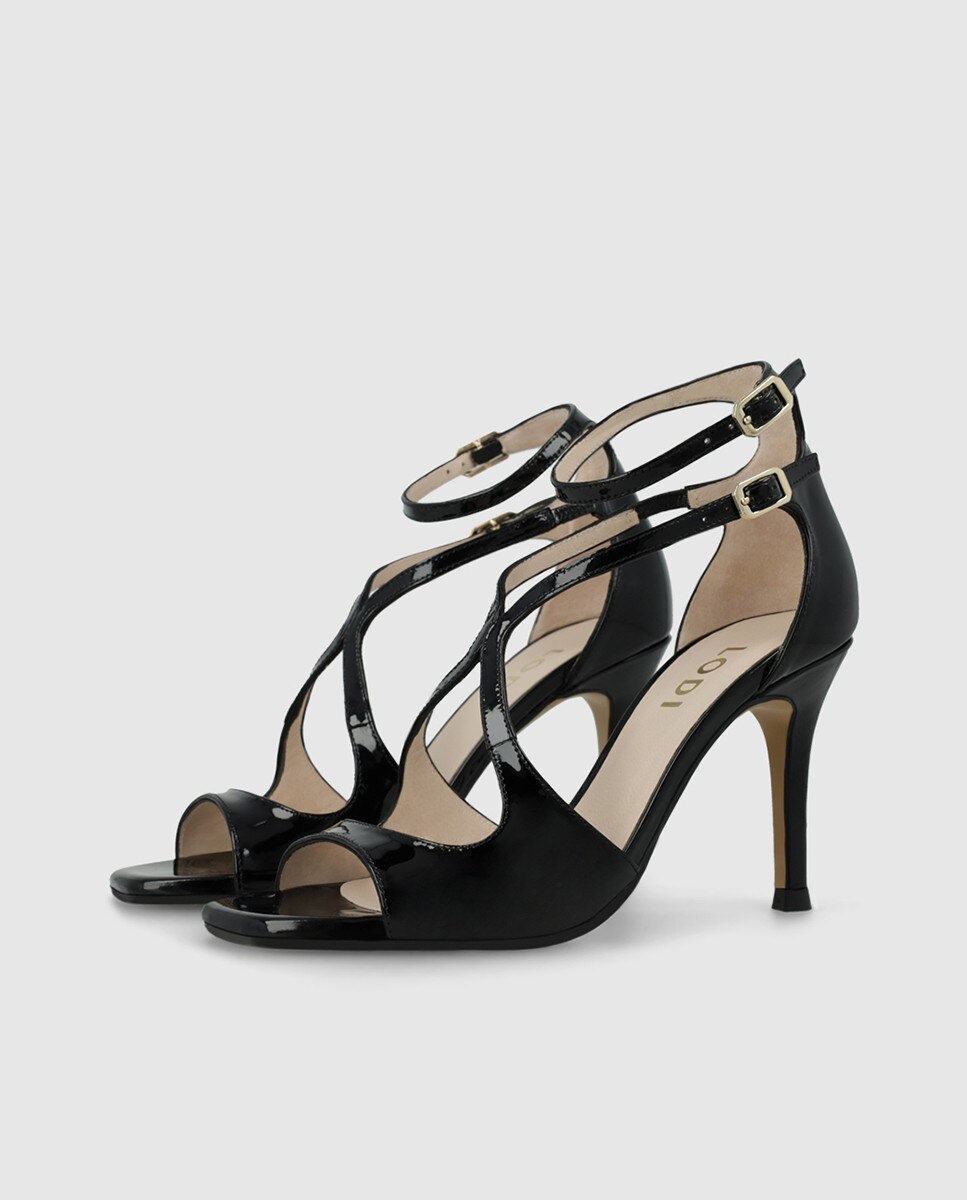 Imagen 4 de Sandalias de mujer en piel metalizada con tacón - Lodi - Negro Negro