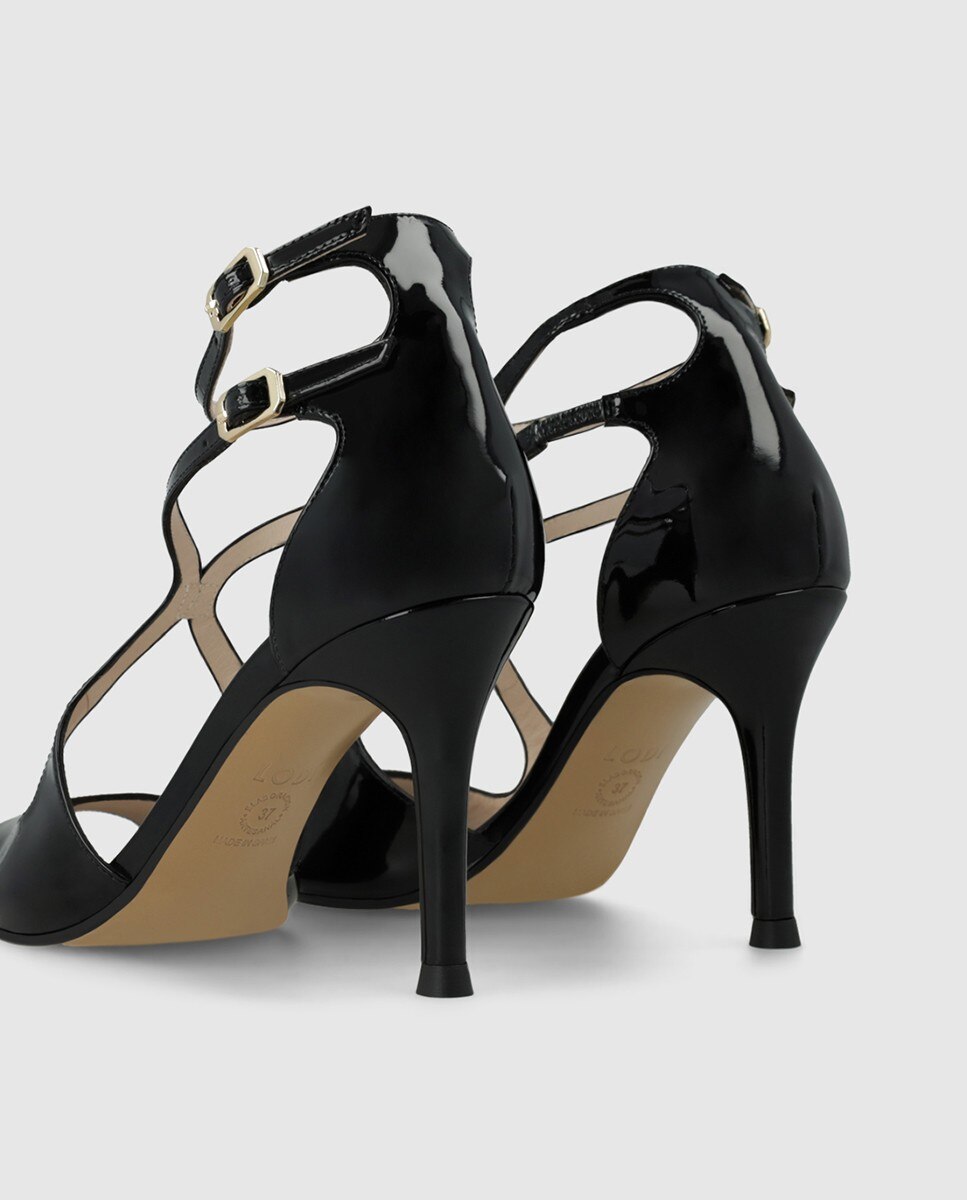 Imagen 3 de Sandalias de mujer en piel metalizada con tacón - Lodi - Negro Negro
