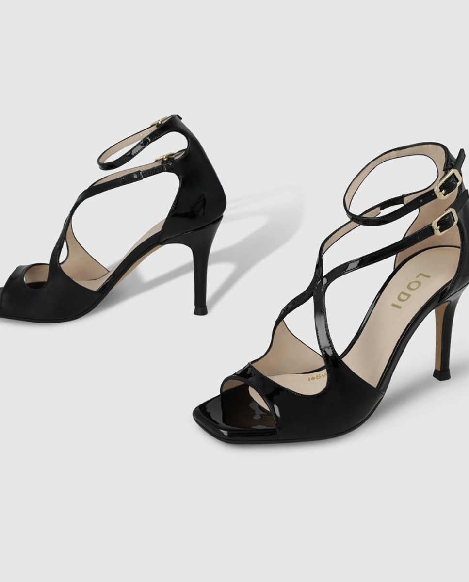 Imagen 2 de Sandalias de mujer en piel metalizada con tacón - Lodi - Negro Negro