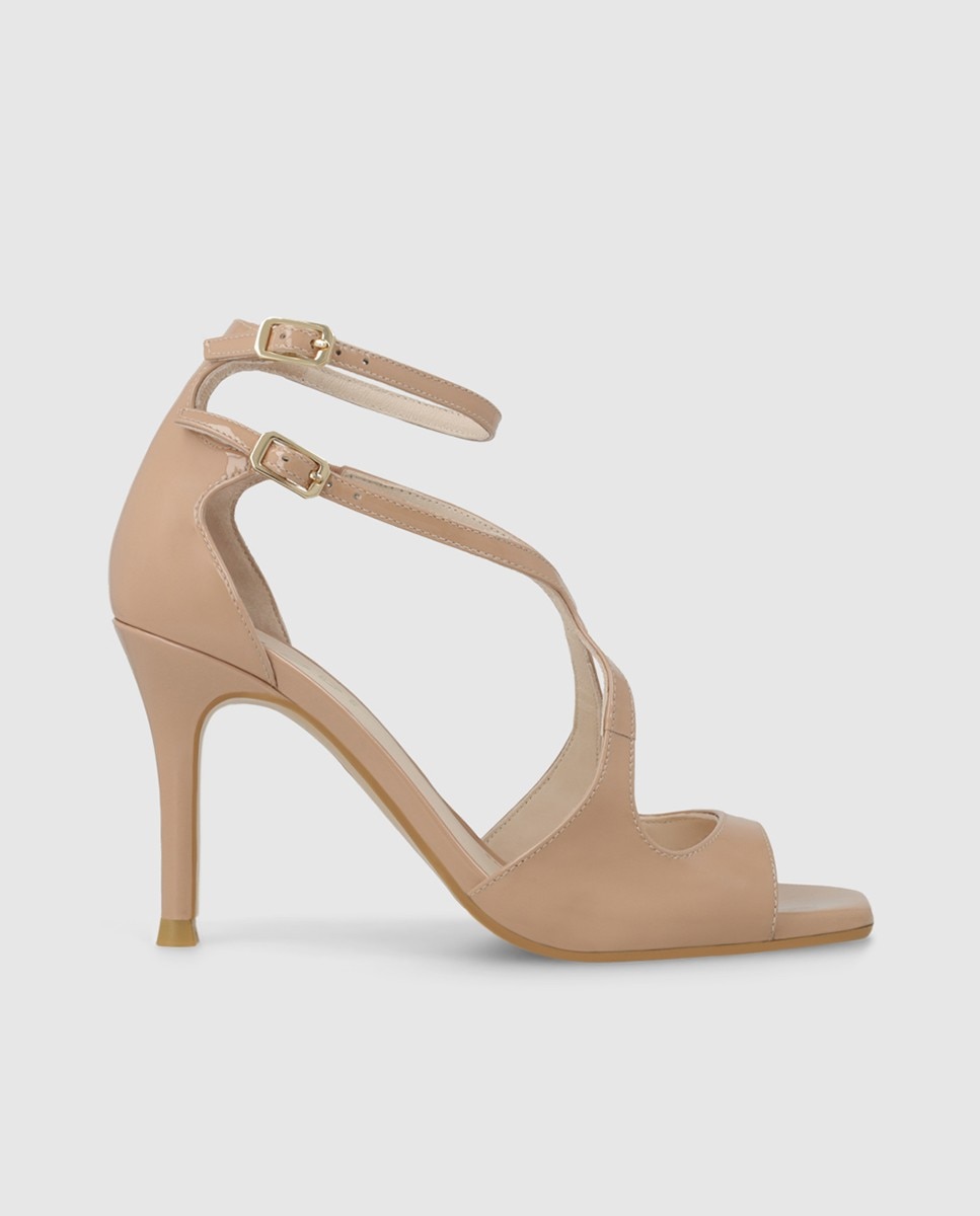 Imagen 1 de Sandalias de mujer en piel metalizada con tacón - Lodi - Beige Beige