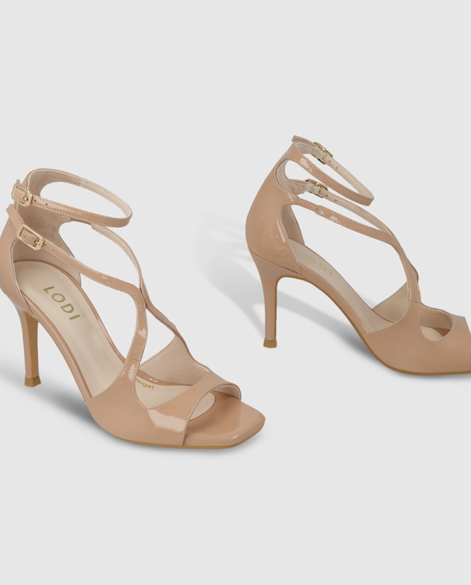 Imagen 2 de Sandalias de mujer en piel metalizada con tacón - Lodi - Beige Beige