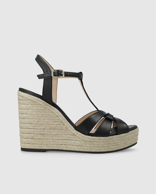 Imagen 0 de Sandalias de cuña de mujer en piel