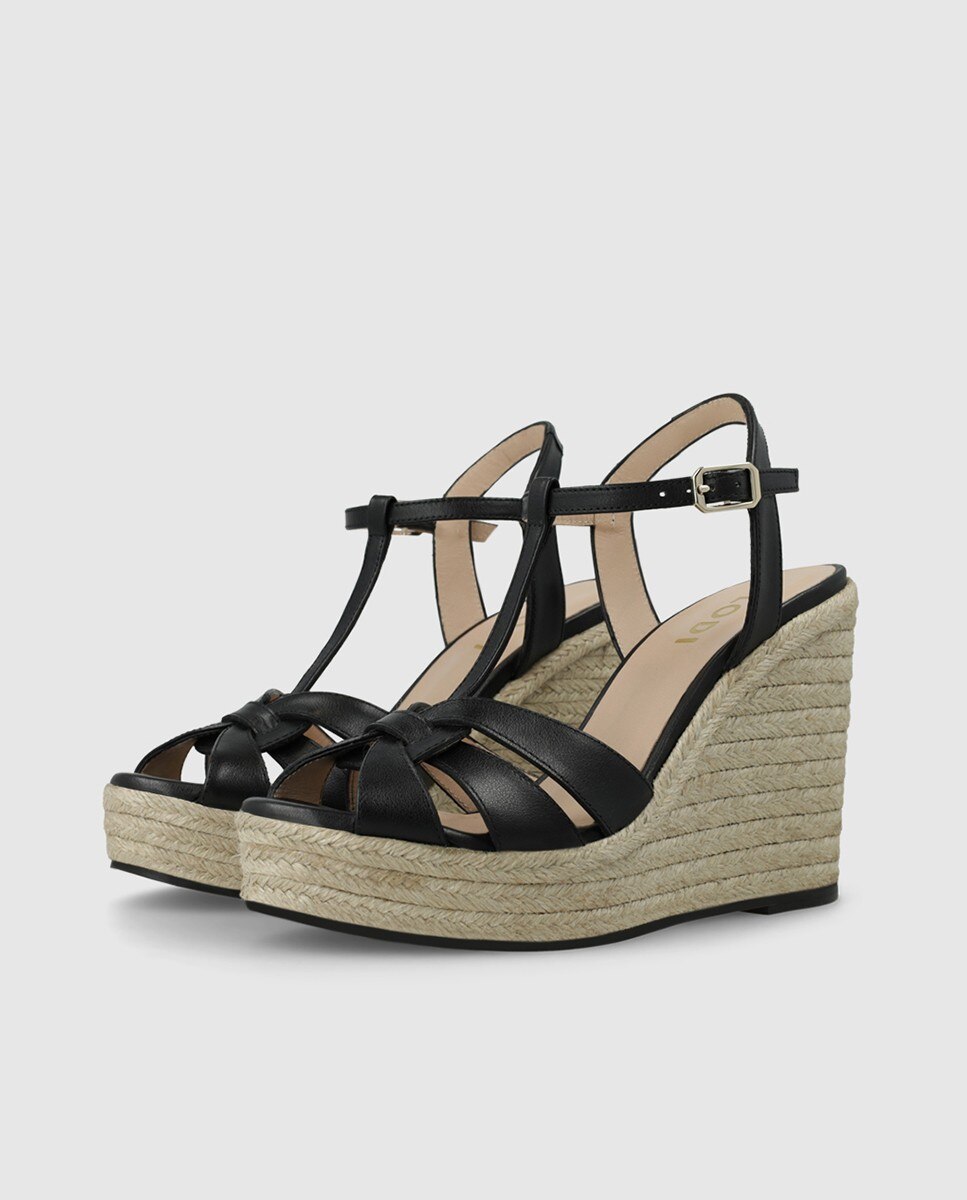 Sandalias de plataforma de mujer en piel - Lodi - Negro Negro-3