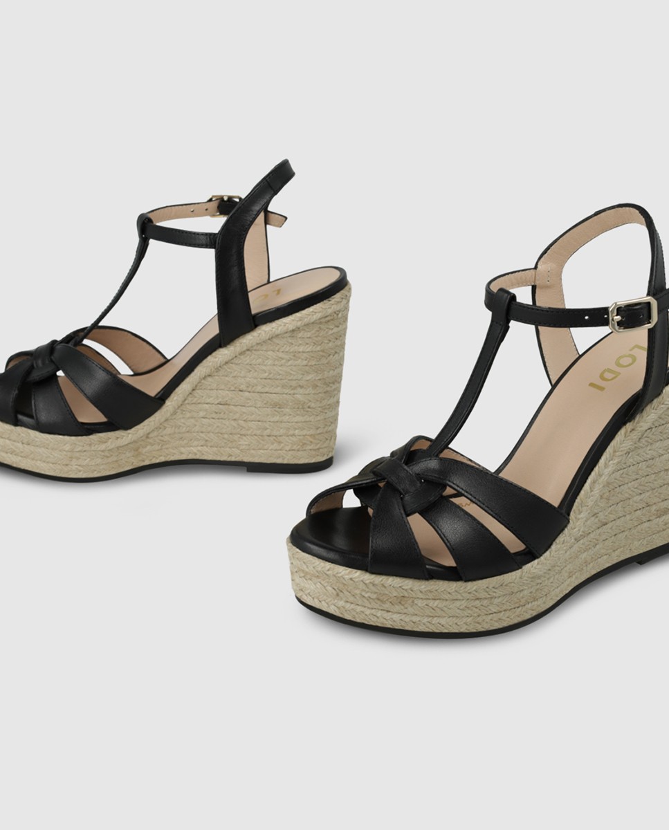 Sandalias de plataforma de mujer en piel - Lodi - Negro Negro-4