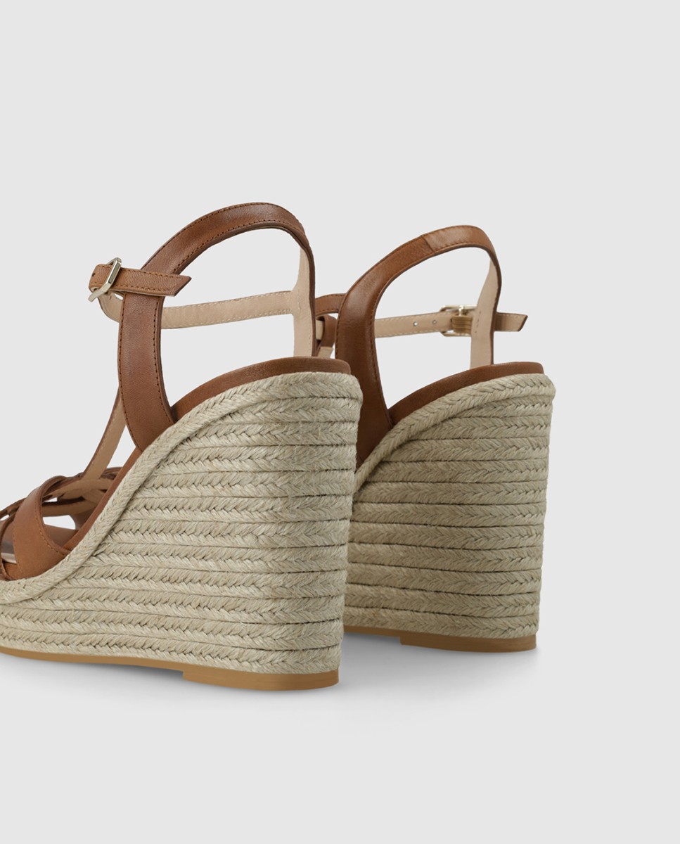 Sandalias de plataforma de mujer en piel - Lodi - Marrón Marrón-2