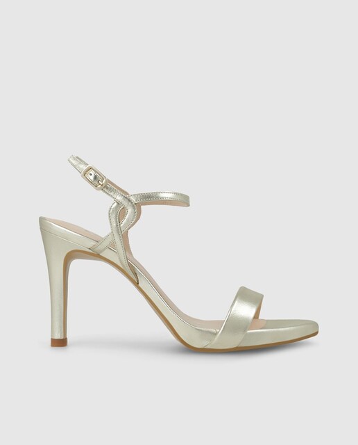 Imagen 0 de Sandalias de mujer en piel metalizada con tacón