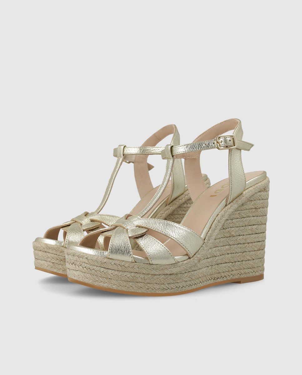 Sandalias de plataforma de mujer en piel metalizada - Lodi - Scala Scala-3