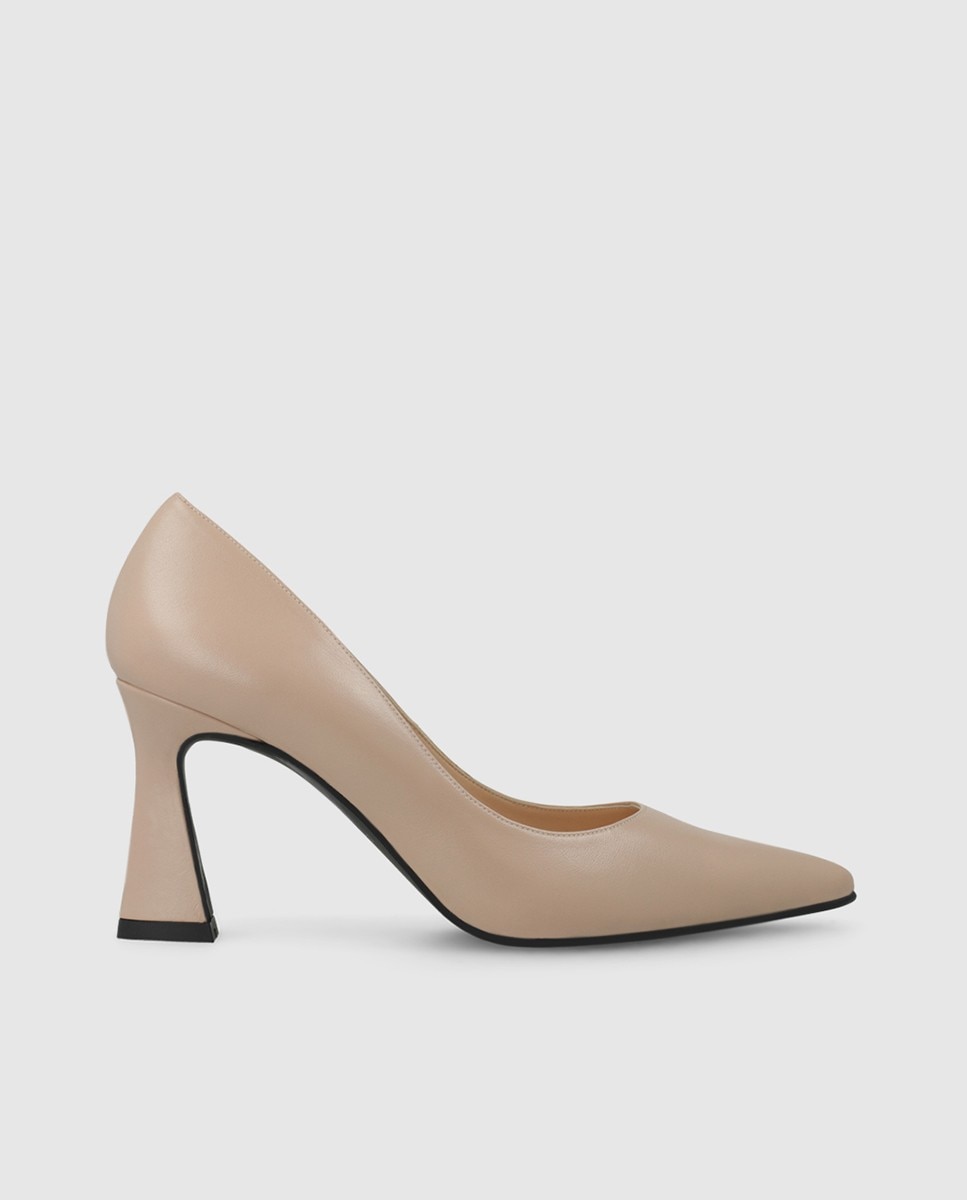 Zapatos de salón de mujer en piel con tacón geométrico - Lodi - Beige Beige-1