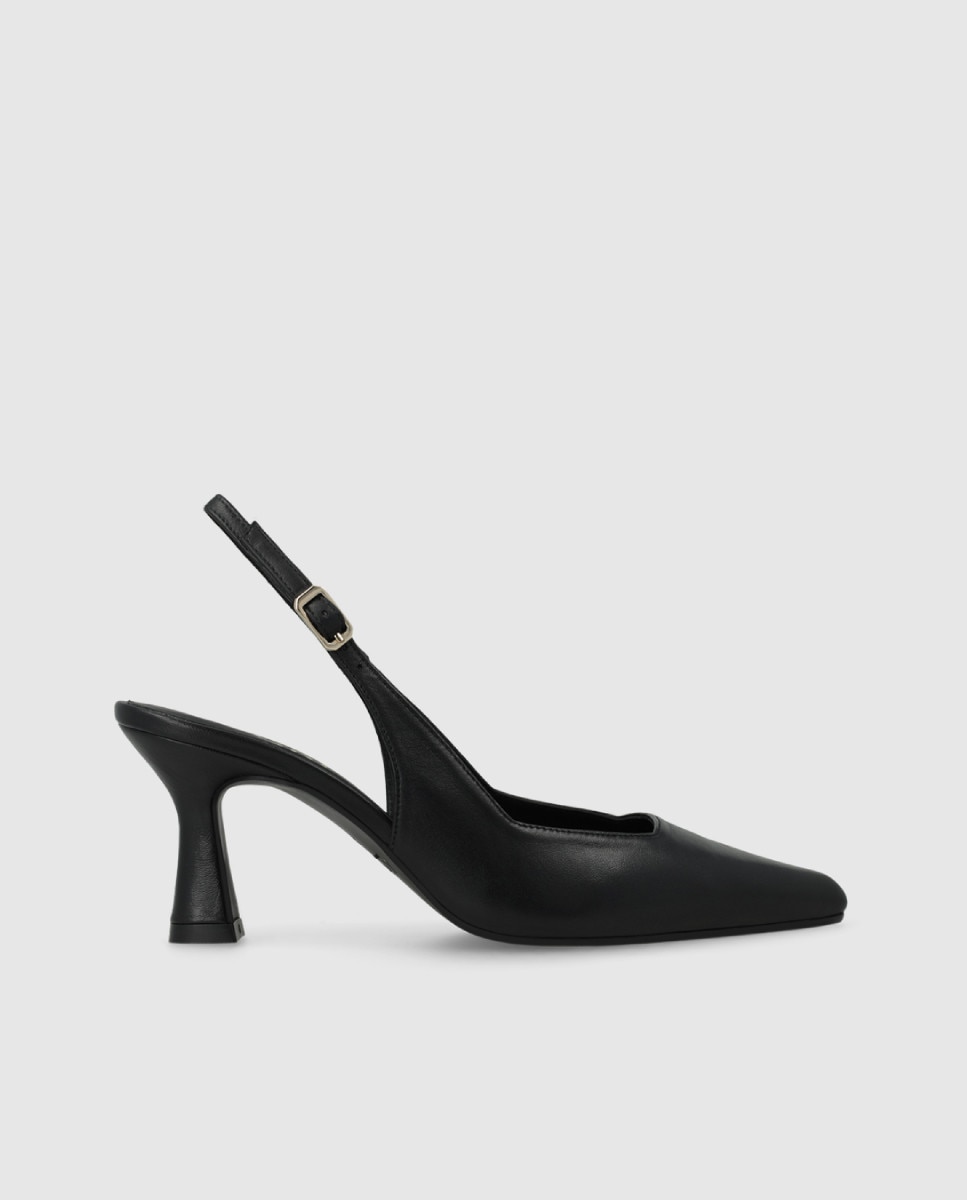 Imagen 0 de Zapatos de salón destalonados de mujer en piel Negro