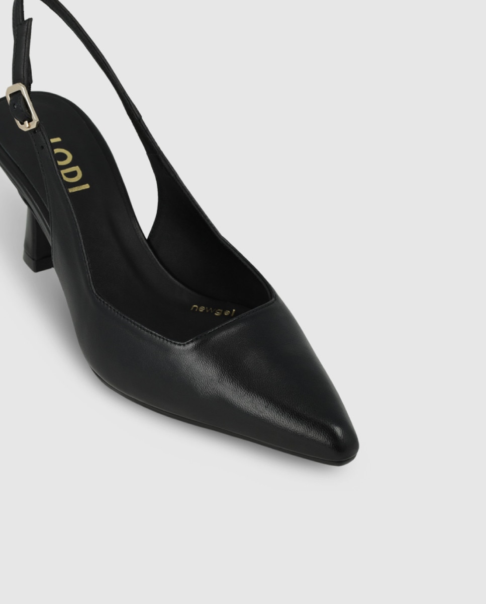Zapatos de salón destalonados de mujer en piel - Lodi - Negro Negro-4