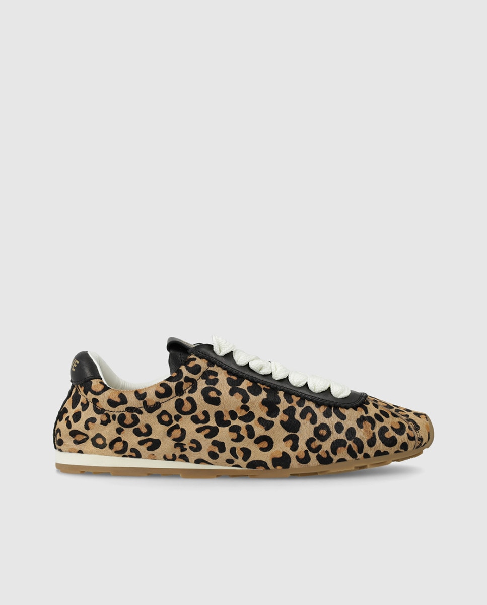 Imagen 0 de Zapatillas de mujer en piel efecto animal print Marrón