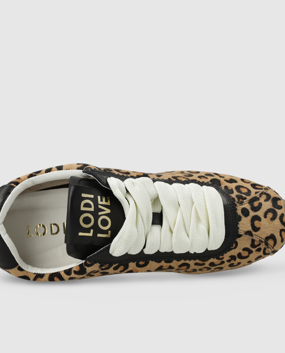 Zapatillas de mujer en piel efecto animal print - Lodi - Marrón Marrón-2