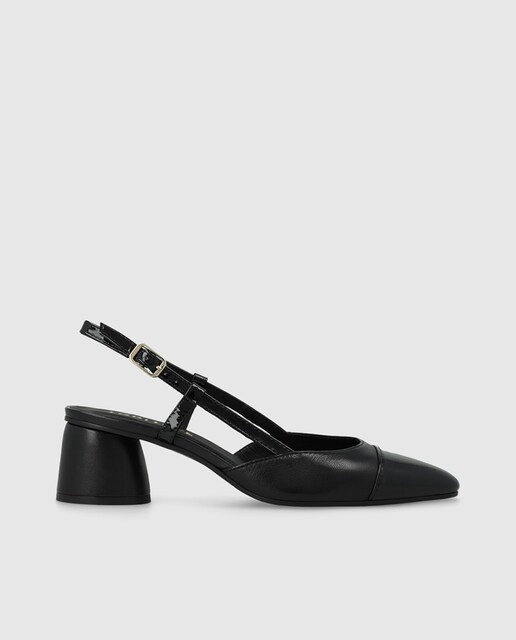 Imagen 0 de Zapatos de salón destalonados de mujer en piel combinada