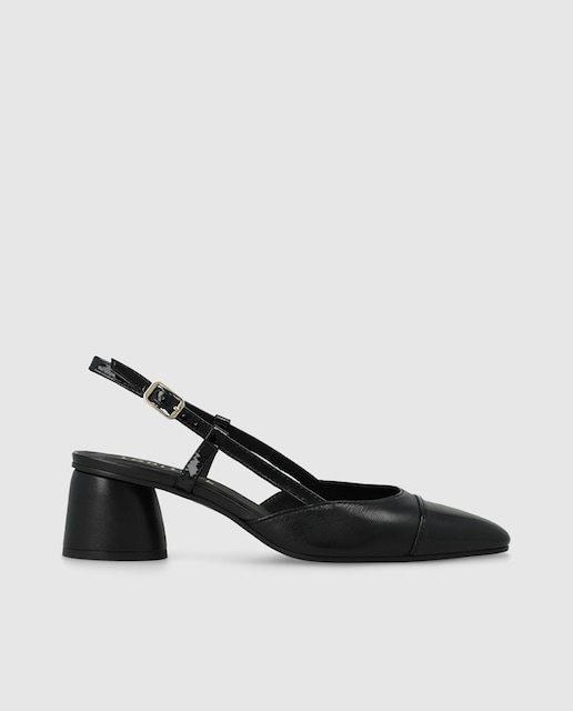 Imagen 0 de Zapatos de salón destalonados de mujer en piel combinada