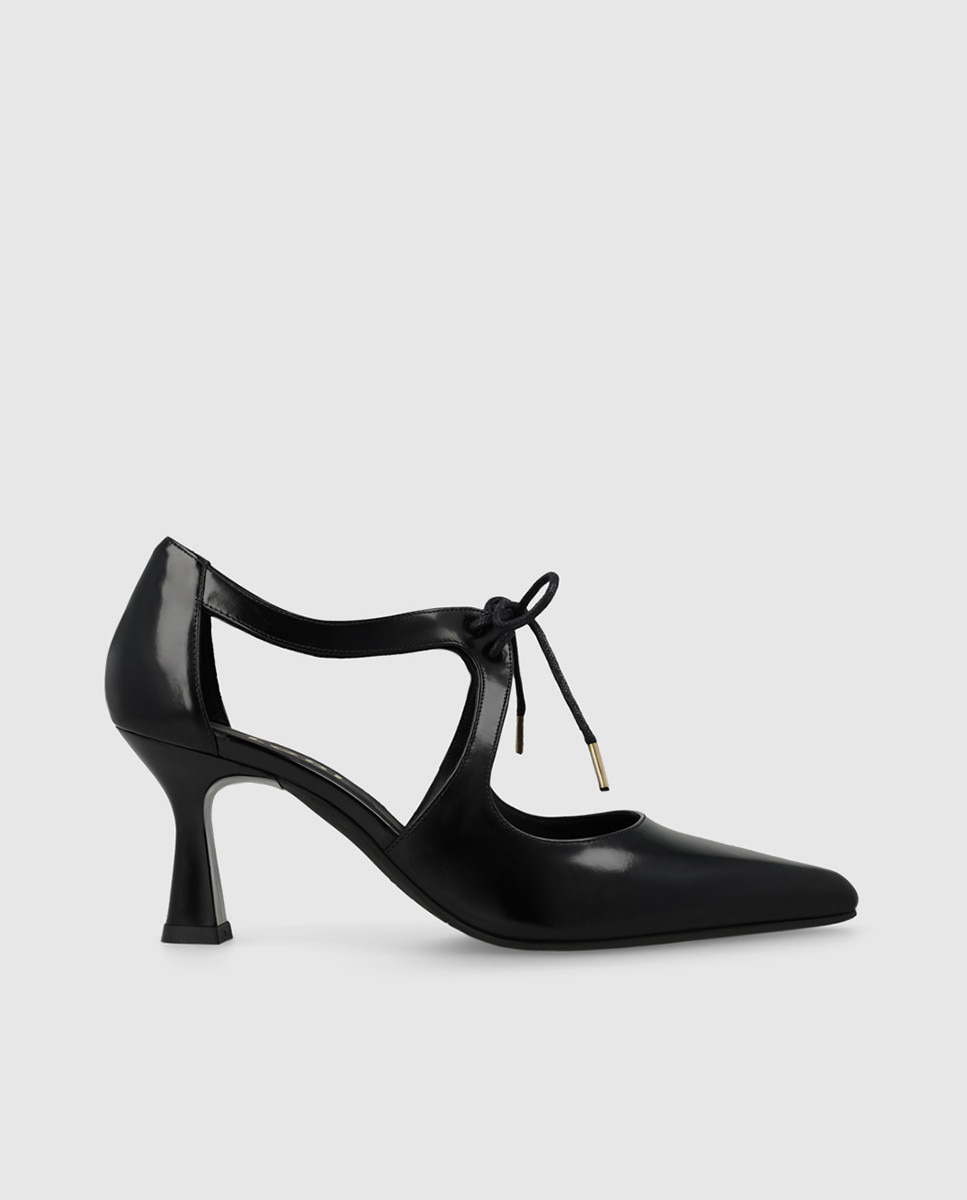 Imagen 1 de Zapatos de salón de mujer en piel con cierre cordonera - Lodi - Negro Negro