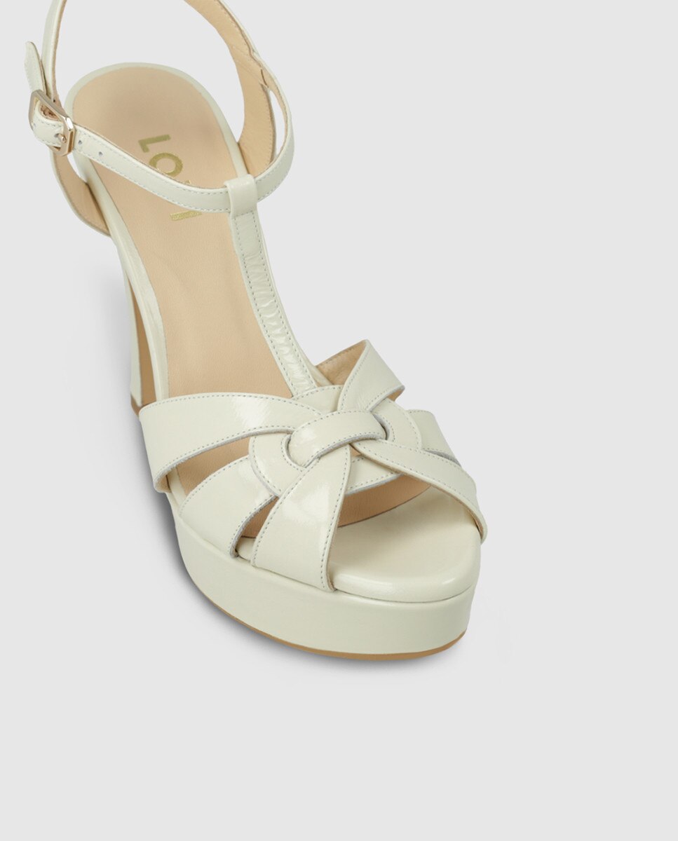 Sandalias de tacón de mujer con plataforma en piel - Lodi - Blanco Blanco-4