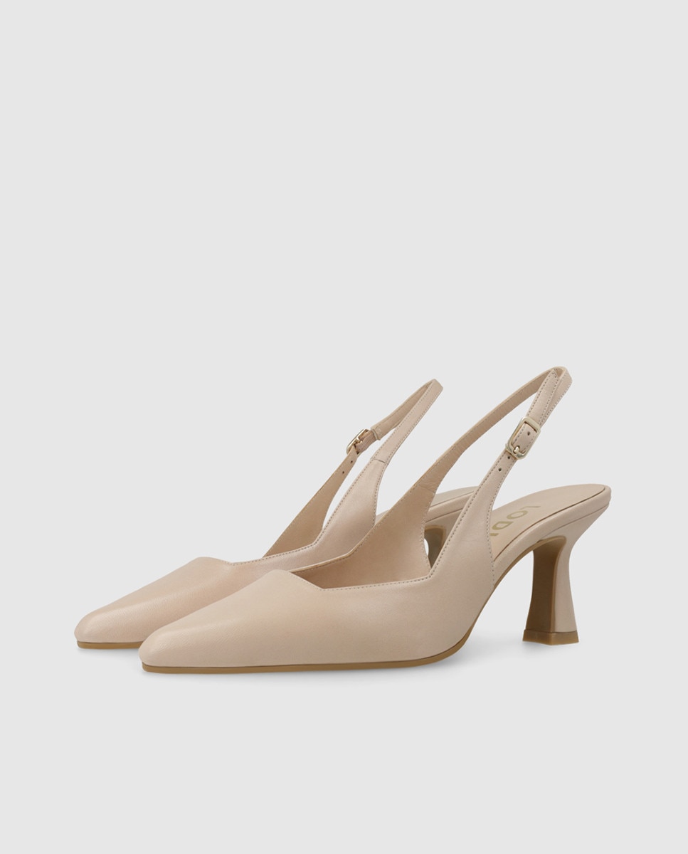 Zapatos de salón destalonados de mujer en piel - Lodi - Beige Beige-3