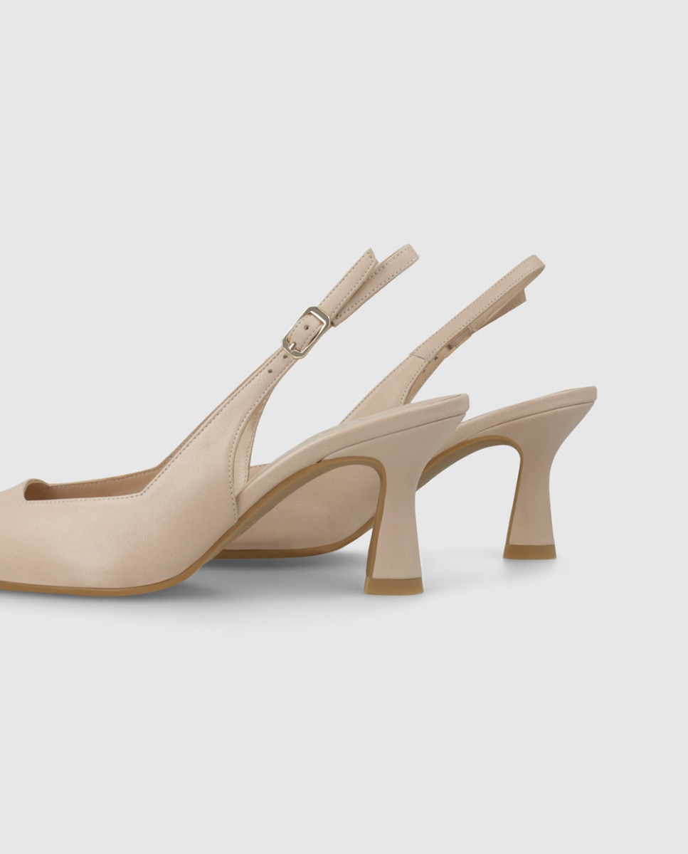 Zapatos de salón destalonados de mujer en piel - Lodi - Beige Beige-2