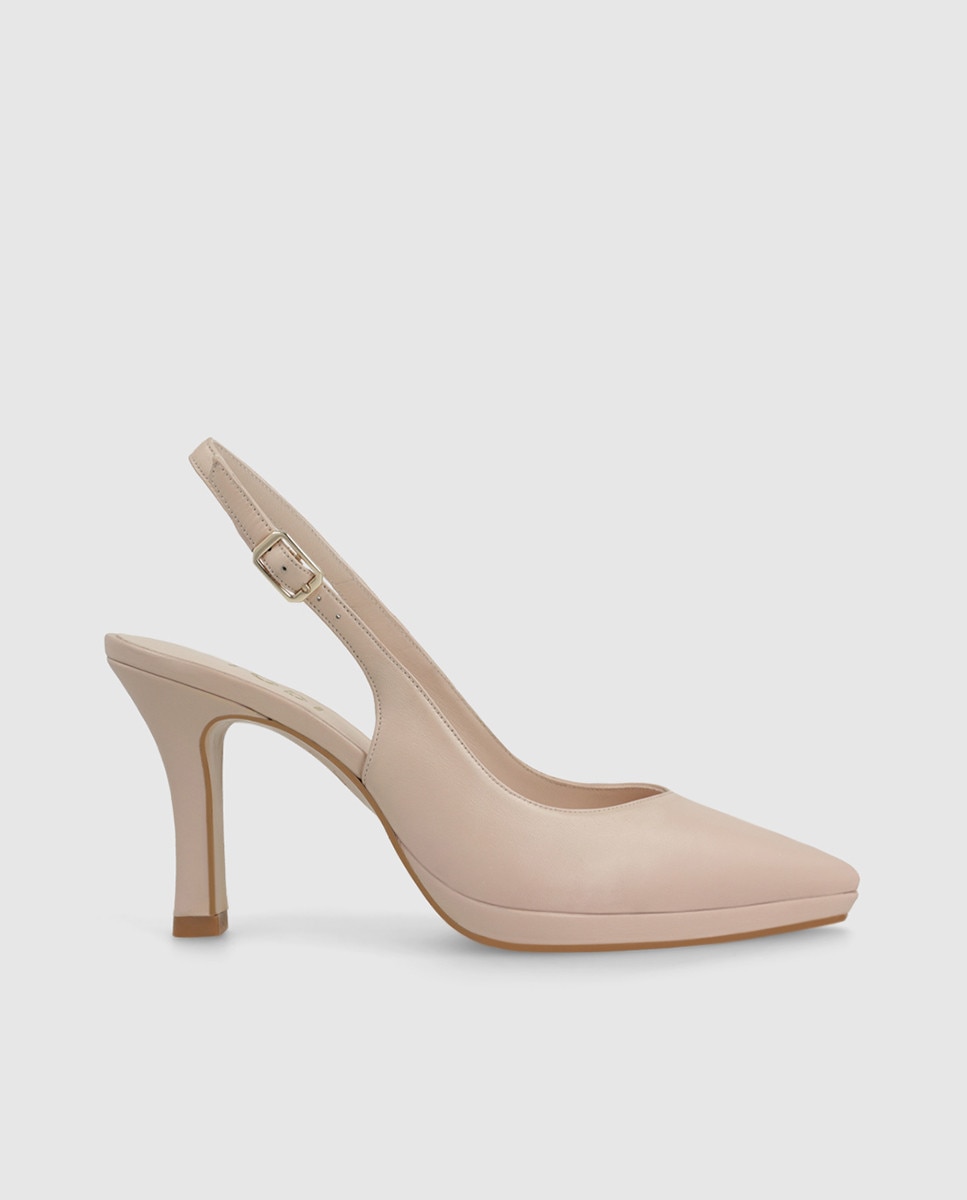 Lodi - Zapatos de salón de mujer destalonados de piel con tacón.