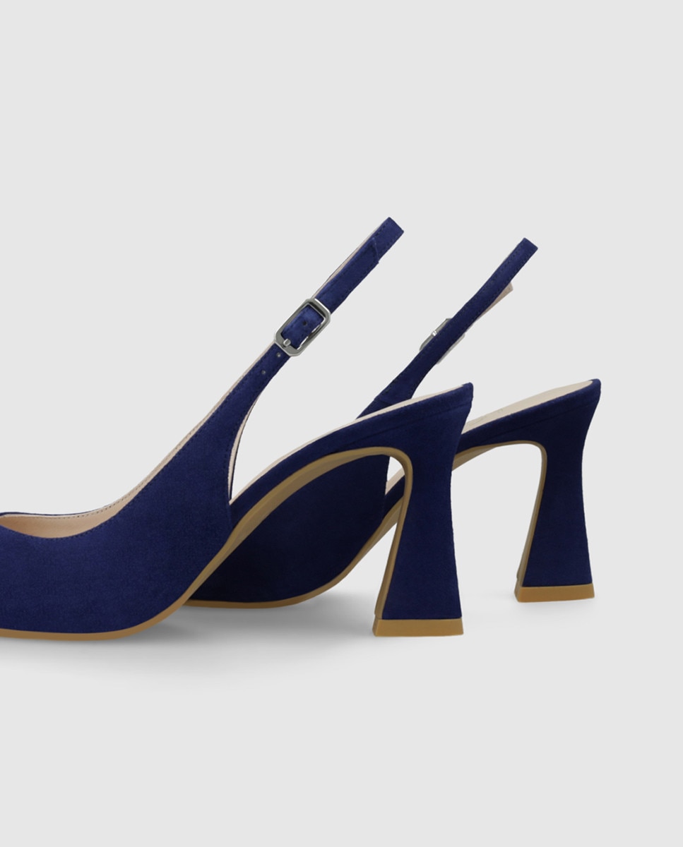 Zapatos de salón de mujer destalonados en ante - Lodi - Azul Azul-2