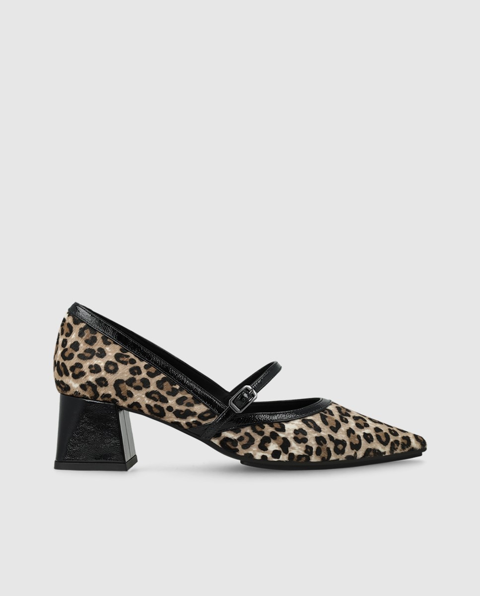 Lodi - Zapatos de salón de mujer en piel con pelo efecto animal print.