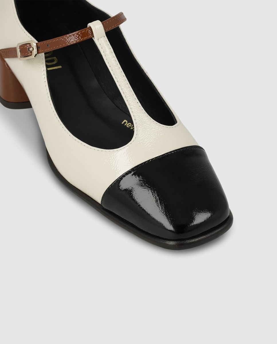 Zapatos de salón de mujer piel combinada - Lodi - Blanco / Negro Blanco / Negro-2