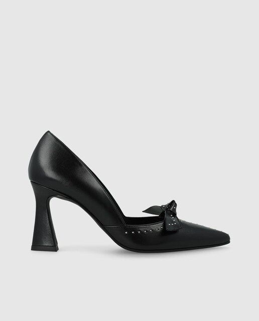 Imagen 0 de Zapatos de salón de mujer en piel con tachas y lazo