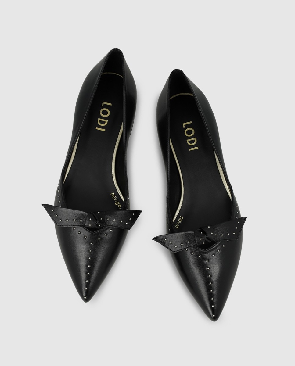 Bailarinas de mujer en piel y tachas - Lodi - Negro Negro-2