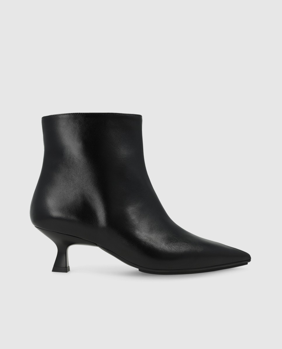 Botines de mujer en piel con tacón - Lodi - Negro Negro-1