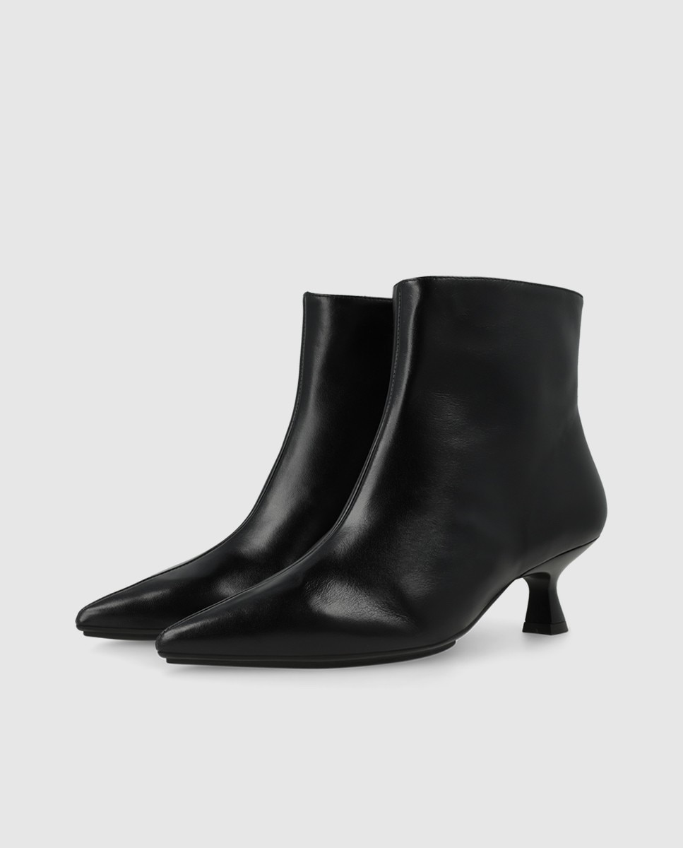 Botines de mujer en piel con tacón - Lodi - Negro Negro-3