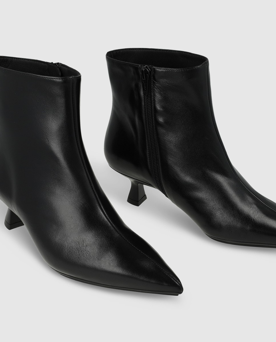 Botines de mujer en piel con tacón - Lodi - Negro Negro-4