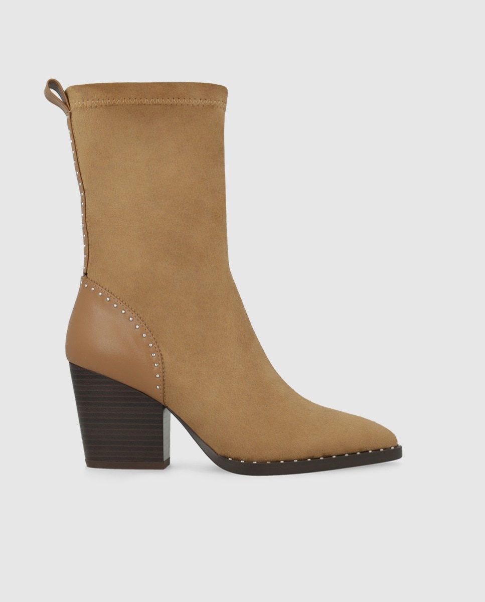 Botines de mujer con tacón tipo cowboy - Lodi - Beige Beige-1