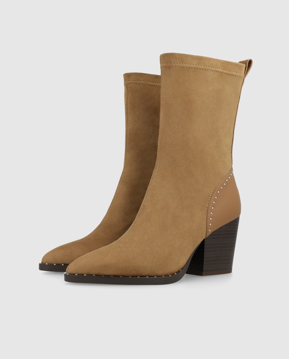 Botines de mujer con tacón tipo cowboy - Lodi - Beige Beige-3
