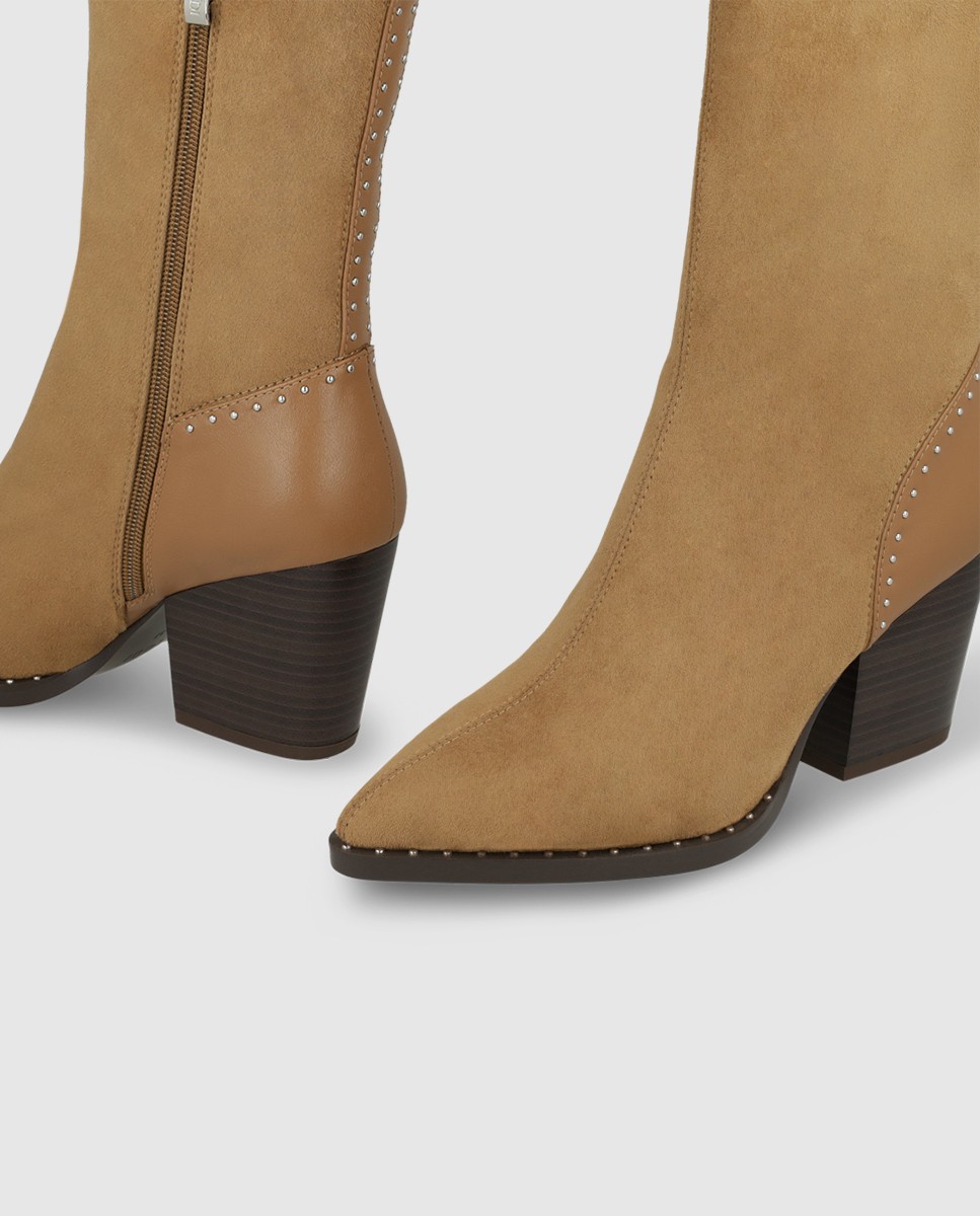 Botines de mujer con tacón tipo cowboy - Lodi - Beige Beige-4