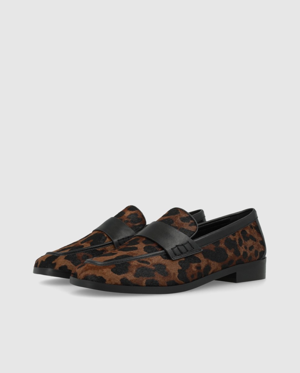 Mocasines de mujer en piel efecto animal print - Lodi - Marrón Marrón-3