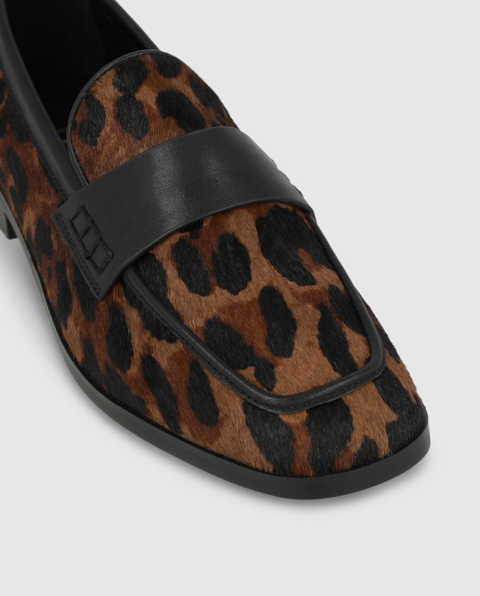 Mocasines de mujer en piel efecto animal print - Lodi - Marrón Marrón-4