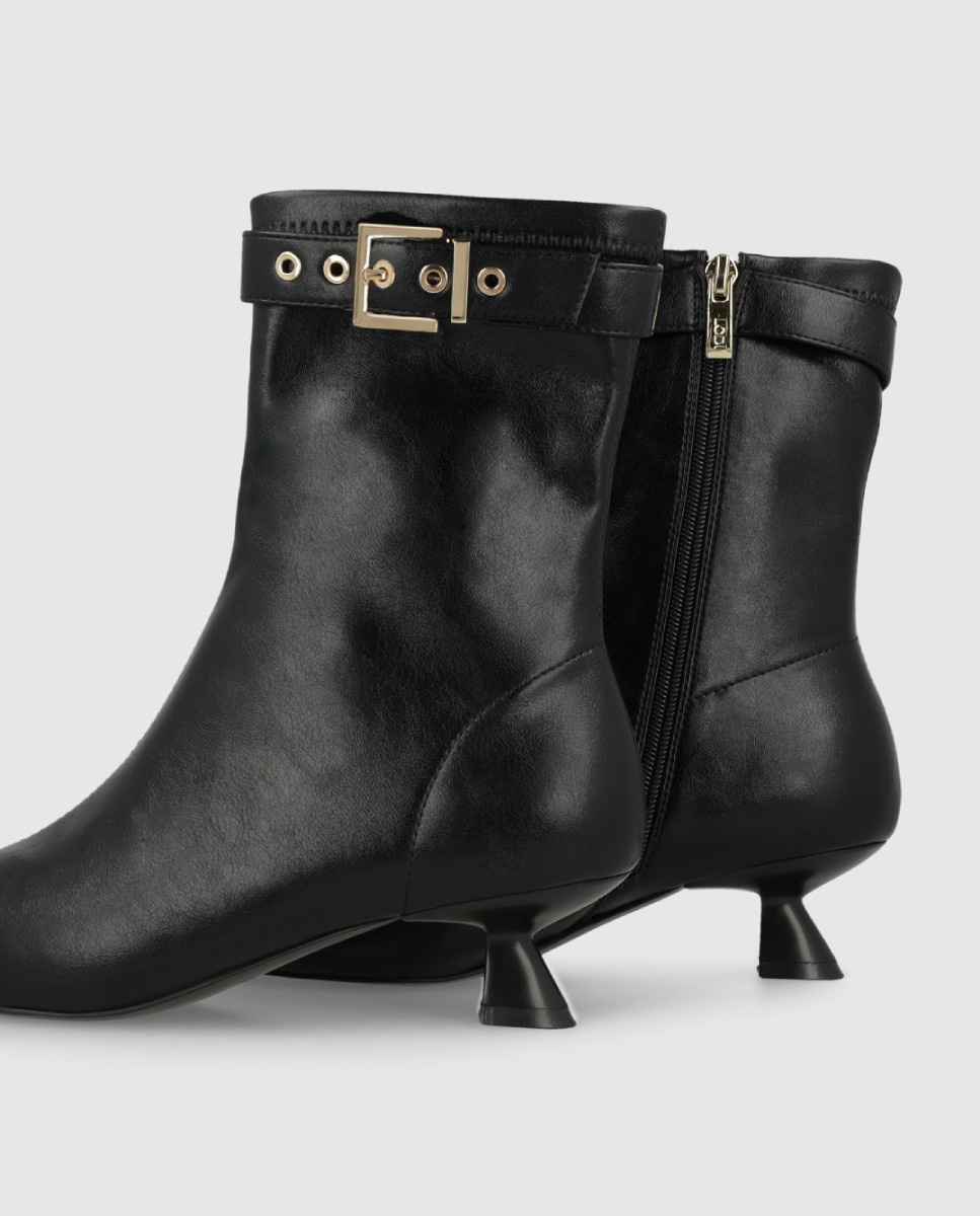 Botines de mujer efecto piel con adorno - Lodi - Negro Negro-2
