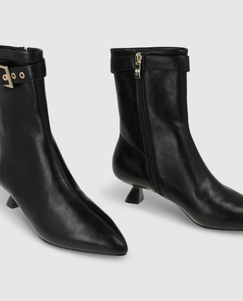 Botines de mujer efecto piel con adorno - Lodi - Negro Negro-4