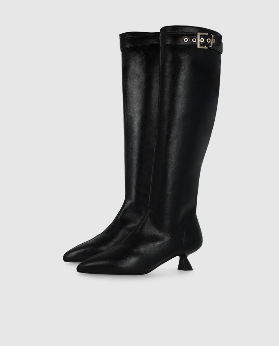 Botas de mujer altas con adorno - Lodi - Negro Negro-2