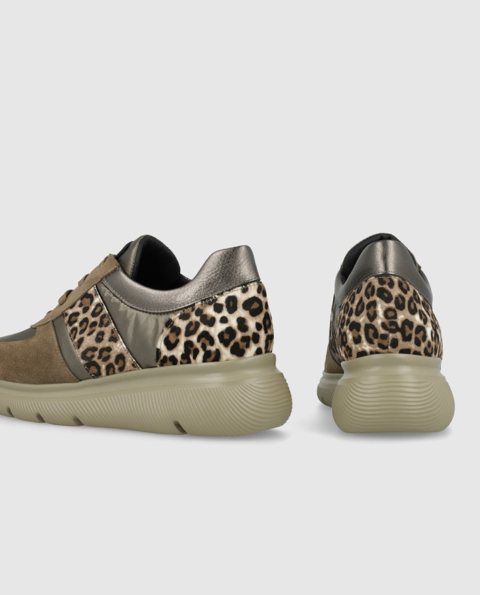 Zapatillas de mujer en pieles combinadas - Lodi - Marrón Marrón-2