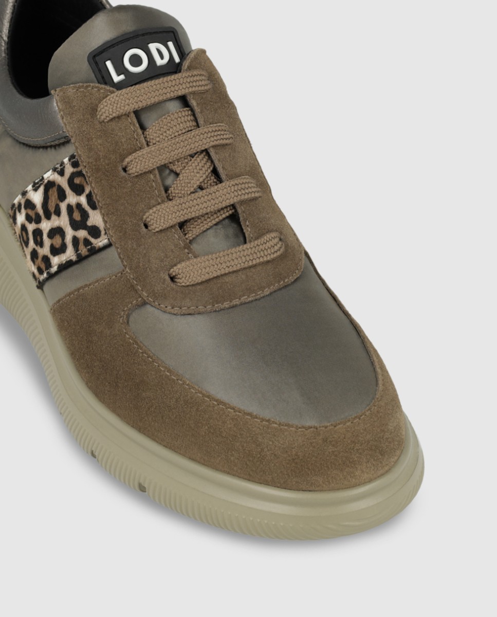 Zapatillas de mujer en pieles combinadas - Lodi - Marrón Marrón-4