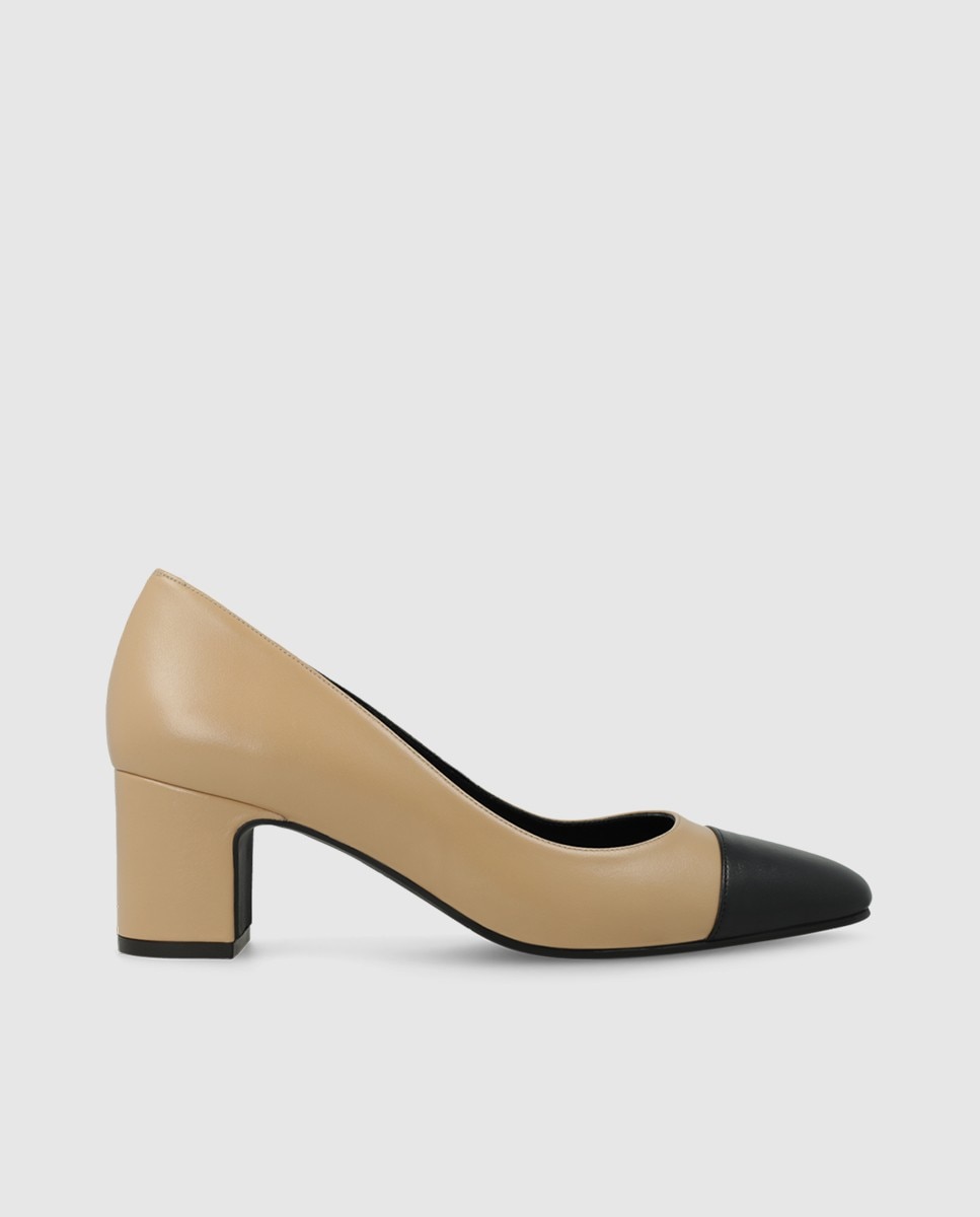 Zapatos de salón de mujer en piel con tacón - Lodi - Beige Beige-1