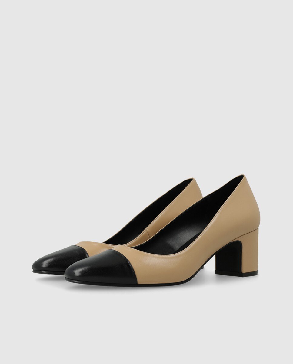 Zapatos de salón de mujer en piel con tacón - Lodi - Beige Beige-3