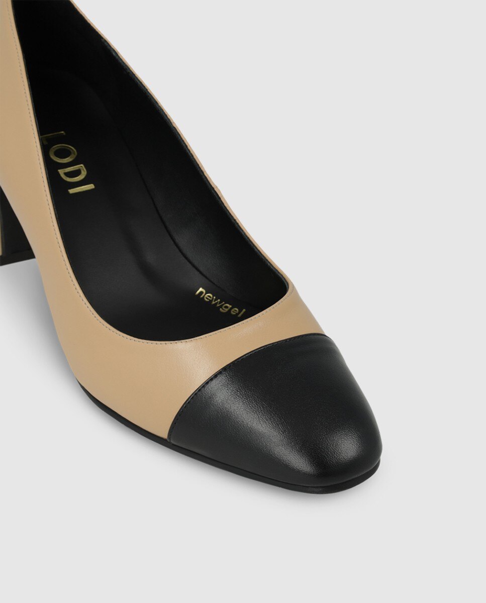 Zapatos de salón de mujer en piel con tacón - Lodi - Beige Beige-4