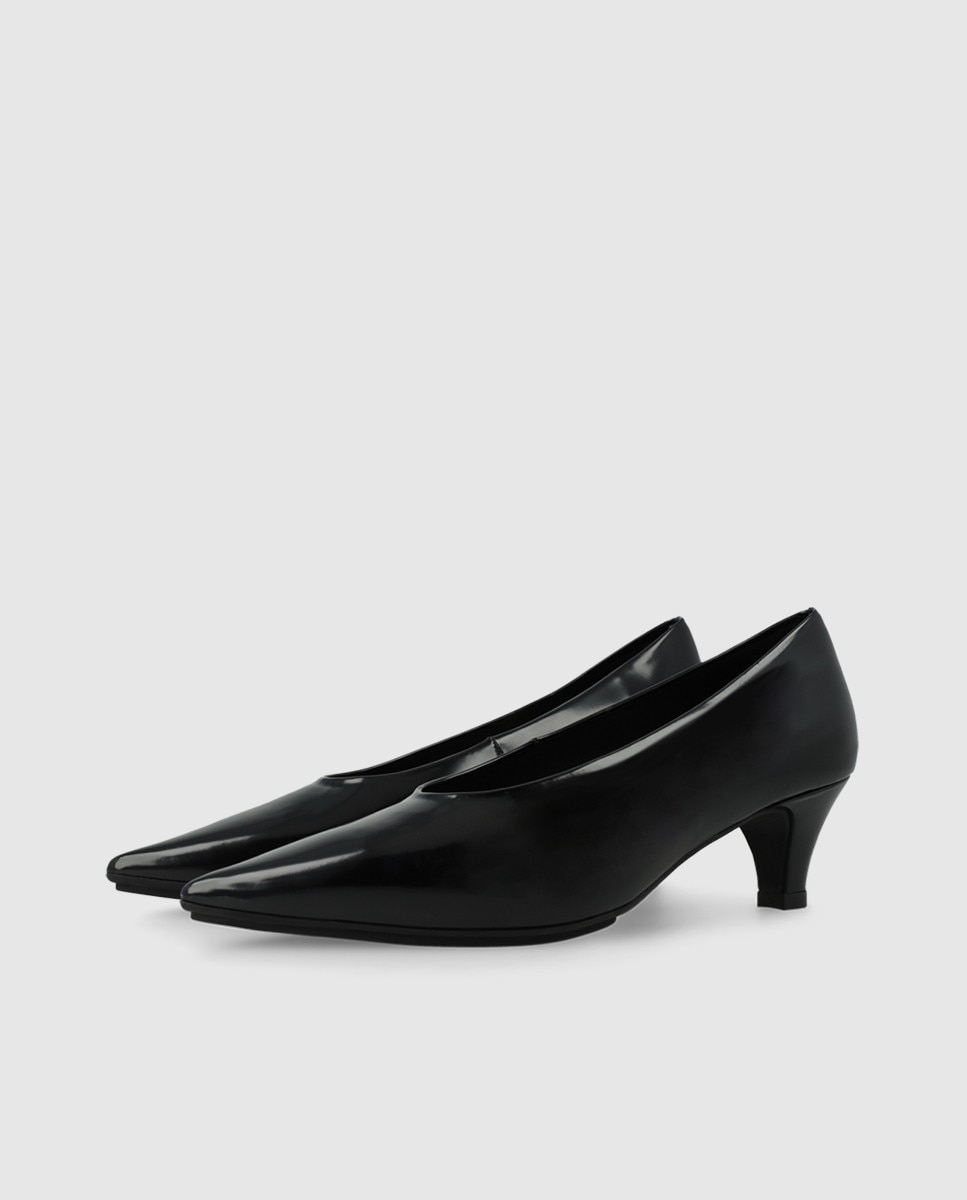 Imagen 3 de Zapatos de salón de mujer en tejido efecto piel con escote alto - Lodi - Negro Negro