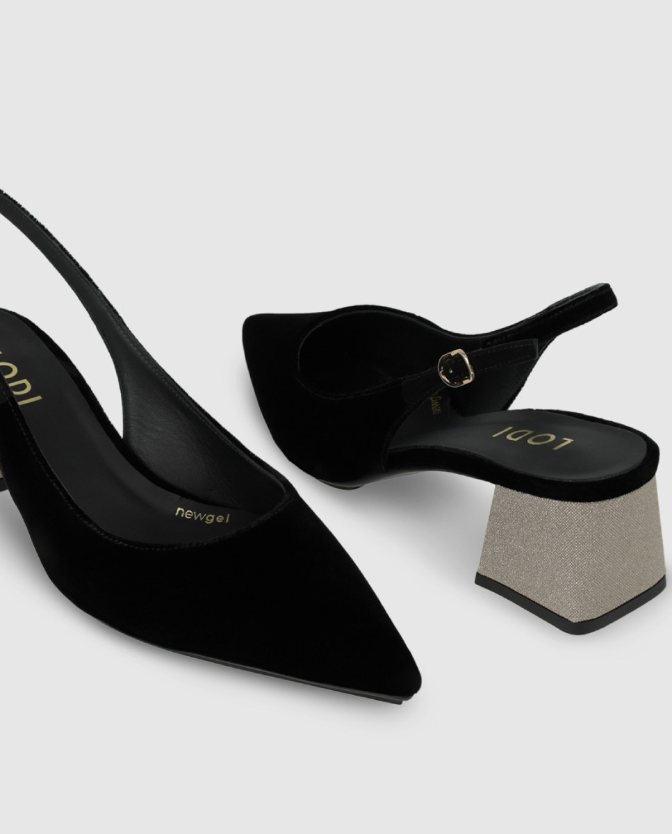 Imagen 4 de Zapatos de salón de mujer en terciopelo - Lodi - Negro Negro