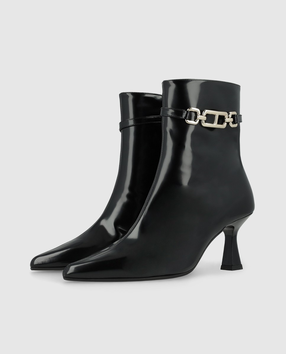 Botines de mujer en tejido efecto piel brillo - Lodi - Negro Negro-3